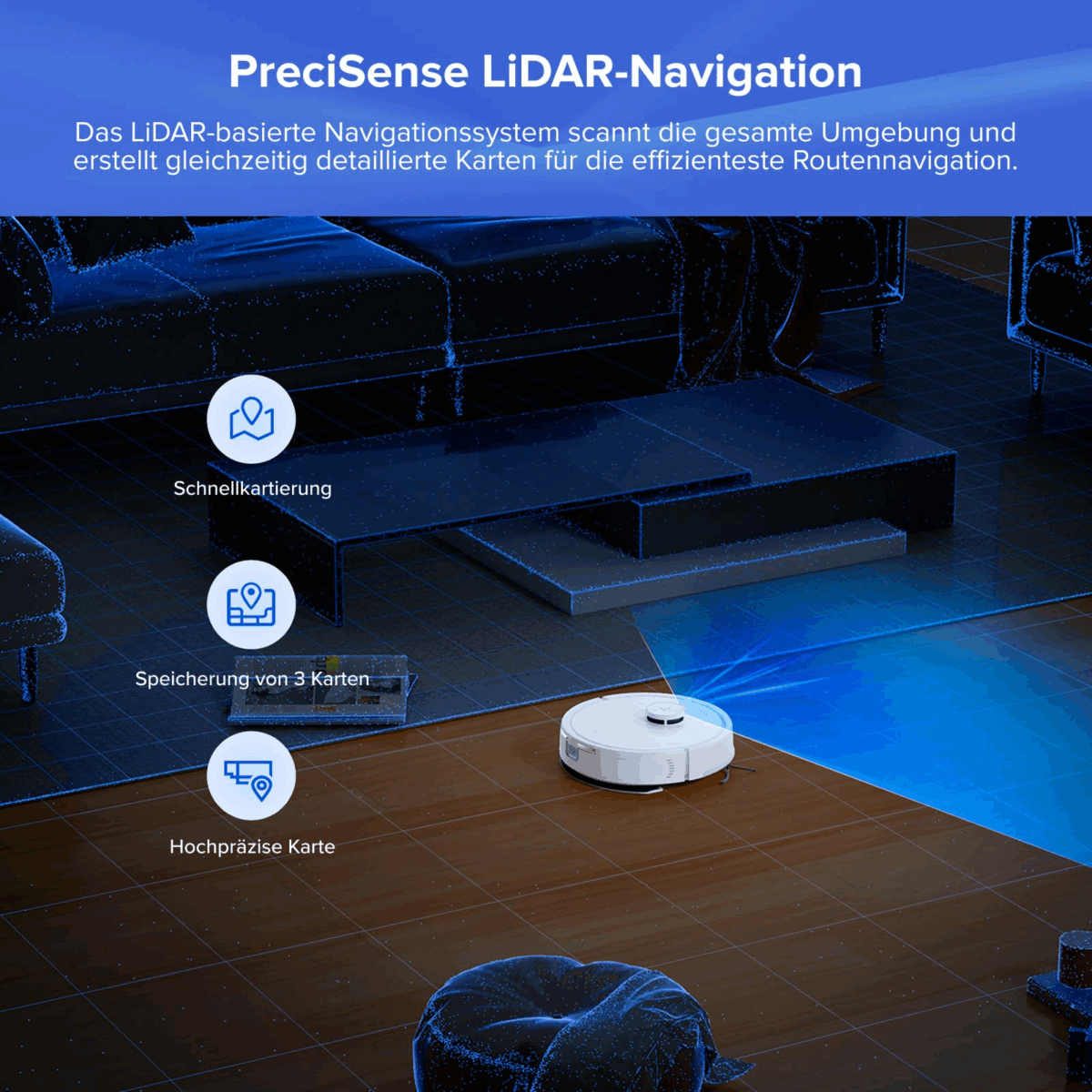 roborock Q7 L5+ Robot Vacuum Cleaner Set with Automatic Dust Emptying, Dual Anti-Tangle System, 8,000 Pa Suction Power, Electronic Water Tank, LiDAR Navigation - Image 12