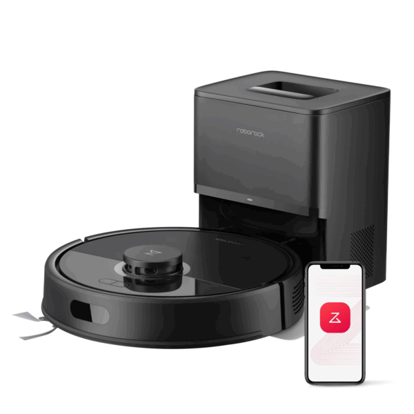 roborock Q7 L5+ Robot Vacuum Cleaner Set with Automatic Dust Emptying, Dual Anti-Tangle System, 8,000 Pa Suction Power, Electronic Water Tank, LiDAR Navigation