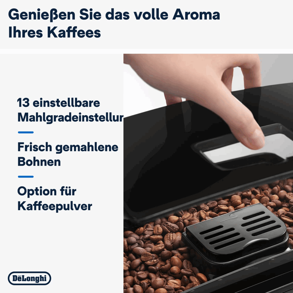 De'Longhi Magnifica S ECAM 22.110.B fully automatic coffee machine with milk frother for cappuccino, with espresso direct selection buttons and rotary control, 2-cup function, 1.8 liter water tank - Image 3