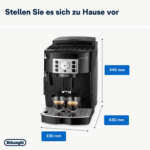 De'Longhi Magnifica S ECAM 22.110.B fully automatic coffee machine with milk frother for cappuccino, with espresso direct selection buttons and rotary control, 2-cup function, 1.8 liter water tank - Image 6