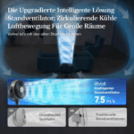 Levoit 20 dB Floor Fan Very Quiet with Intelligent Control via App & Alexa, DC Motor with 30 m Throwing Distance, Fan with Cooling, Fan with Remote Control, 4 Modes, 12 Levels, 12 Hours Timer - Image 2