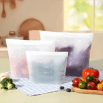 Reusable Storage Bag, 12 Pack 100% Silicone Food Storage Bags Stand Up Silicone Zip Lock Bags for Food Container, Freezer Microwave Oven Dishwasher Safe, 4 Medium 4 Small 4 Extra Small, Translucent - Image 3