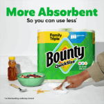 Bounty Quick-Size Paper Towels, White, 24 Family Triple Rolls = 80 Regular Rolls 2 cases - Image 4
