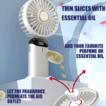Jsdoin Handheld Fan, Portable Mini Fan, Rechargeable, Small Pocket Fan with 5 Speed Levels, Foldable USB Fan for Office, Outdoor - Image 3