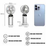 Jsdoin Handheld Fan, Portable Mini Fan, Rechargeable, Small Pocket Fan with 5 Speed Levels, Foldable USB Fan for Office, Outdoor - Image 4