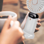 Jsdoin Handheld Fan, Portable Mini Fan, Rechargeable, Small Pocket Fan with 5 Speed Levels, Foldable USB Fan for Office, Outdoor - Image 7