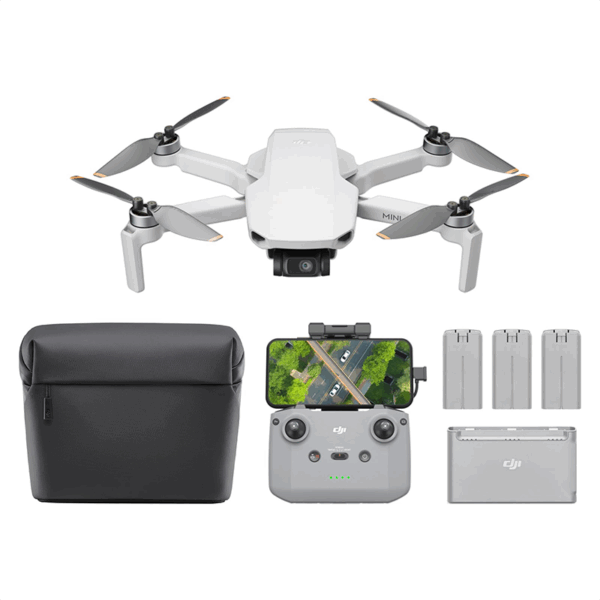 DJI Bundle Fly More Mini 4K, Camera Drone 4K UHD, Less than 249g, Video Transmission over 10km, Auto Return, Three Batteries, Flight Time max. 93 min, C0, QuickShots