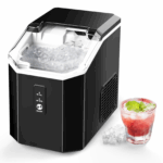 Ice Cube Machine, Crushed Ice Machine, Portable Crush Ice Cube Machine, Self-Cleaning with One-Click Operation, Soft Chewable Ball Ice in 7 Minutes, 16 kg/24H Crushed Ice Machine for Home