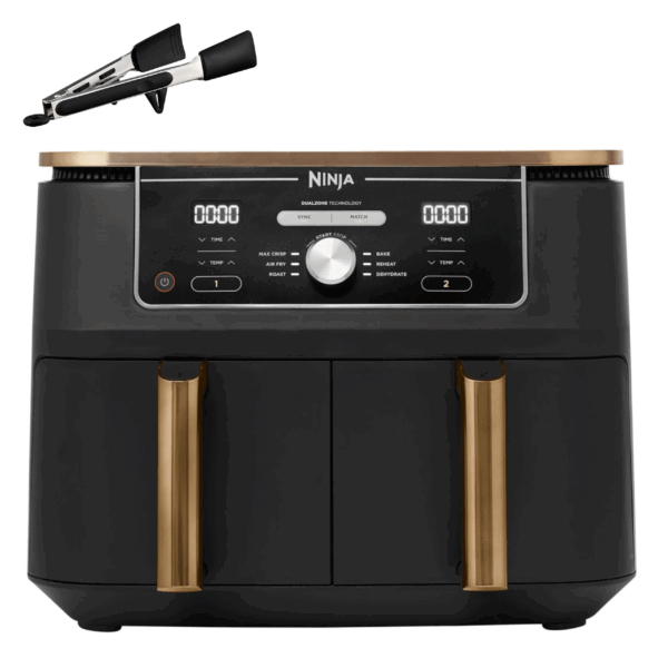 Ninja Foodi MAX Dual Zone [AF400EUCP] Hot Air Fryer 2 Large Frying Compartments, 6 Functions, 2 Independent Garzones, 9.5 Litres