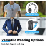Zeerkeer Mini Thumb Action Camera 120° Wide Angle Lens 1080P Mini Body Camera with Magnetic Lanyard 360° Clip Helmet Action Camera Portable Outdoor Bicycle Motorcycle Sports Camera - Image 2