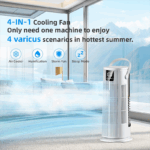 Portable Air Conditioners 1350 ml Mobile Air Conditioner, Quiet Air Cooler 36 W Low Consumption, 4 Speeds 2 Spray Modes, 12H Timer, 120° Oscillation Remote Control for Bedroom, Kitchen [Energy Class A+++] - Image 2