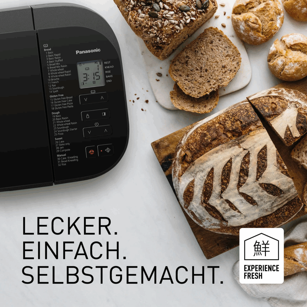 Panasonic SD-YR2540 Premium Grey Fully Automatic Bread Maker - Image 2
