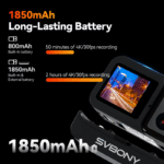 SVBONY SVGo (2nd Action Camera, 4K 30fps, Waterproof Camera for Night/Low Light, F2.0/F1.4 Dual Lens Action Camera, 145°FOV, Dual IPS Screen for Travel, Vlog - Image 3