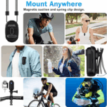 Zeerkeer Mini Thumb Action Camera 120° Wide Angle Lens 1080P Mini Body Camera with Magnetic Lanyard 360° Clip Helmet Action Camera Portable Outdoor Bicycle Motorcycle Sports Camera - Image 7