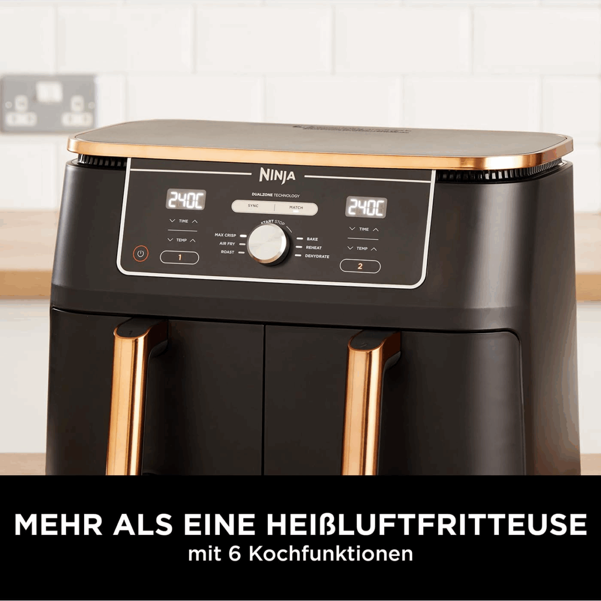Ninja Foodi MAX Dual Zone [AF400EUCP] Hot Air Fryer 2 Large Frying Compartments, 6 Functions, 2 Independent Garzones, 9.5 Litres - Image 3