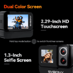 SVBONY SVGo (2nd Action Camera, 4K 30fps, Waterproof Camera for Night/Low Light, F2.0/F1.4 Dual Lens Action Camera, 145°FOV, Dual IPS Screen for Travel, Vlog - Image 4