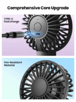 TOPK Handheld Fan with Water, Rechargeable, Battery Operated, Water Spray Mist, Small Personal Handheld Fan for Travel, Home Office, Camping, Outdoor - Image 8