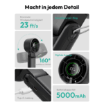 Aecooly Handheld Fan, Portable, Mini Fan, Foldable Handheld Fan, Battery, USB Rechargeable, 22 Hours Maximum Cooling Time, Small Pocket Fan for Travel - Image 5