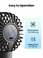 TOPK Handheld Fan with Water, Rechargeable, Battery Operated, Water Spray Mist, Small Personal Handheld Fan for Travel, Home Office, Camping, Outdoor - Image 7