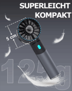 Lepwings Handheld Fan, Mini Fan USB Rechargeable with 4 Speeds, 16 Hours Long Working Time, Small Portable Fan for Travel, Office, Home, Outdoor - Image 4