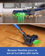 Ivormentico Cordless Mop Vacuum Cleaner, 50Mins/40KPA/450W Cordless Vacuum Cleaner, Broom Vacuum with Green LED, Vacuum Cleaner with Upgraded Floor Brush, for Carpets, Hard Floors, Pet Hair Blue [Energy Class A+++] - Image 5