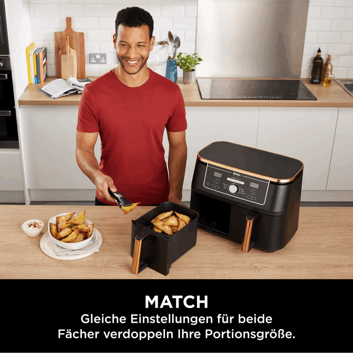 Ninja Foodi MAX Dual Zone [AF400EUCP] Hot Air Fryer 2 Large Frying Compartments, 6 Functions, 2 Independent Garzones, 9.5 Litres - Image 6