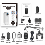 Zeerkeer Mini Thumb Action Camera 120° Wide Angle Lens 1080P Mini Body Camera with Magnetic Lanyard 360° Clip Helmet Action Camera Portable Outdoor Bicycle Motorcycle Sports Camera - Image 3